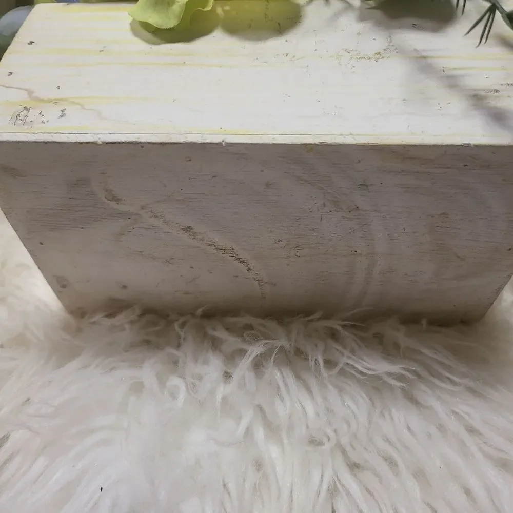 Wooden Box with Faux Flowers and Greenery